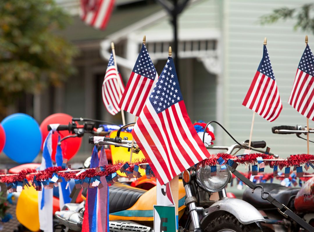 Fourth of July American flags in St. George Utah